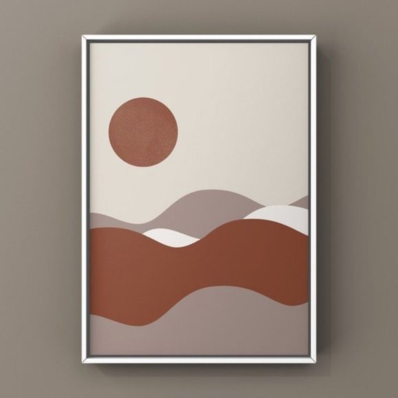 Triad Art & Design Other - Modern boho brown mountain landscape art print